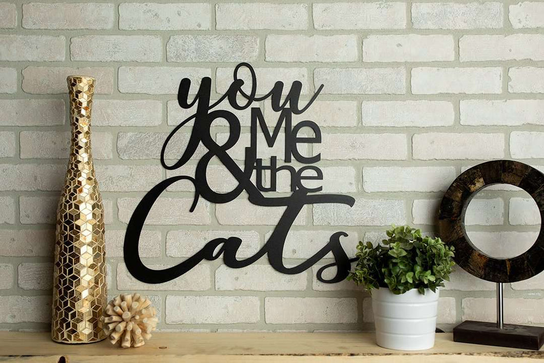 You Me and The Cats Metal Wall Art