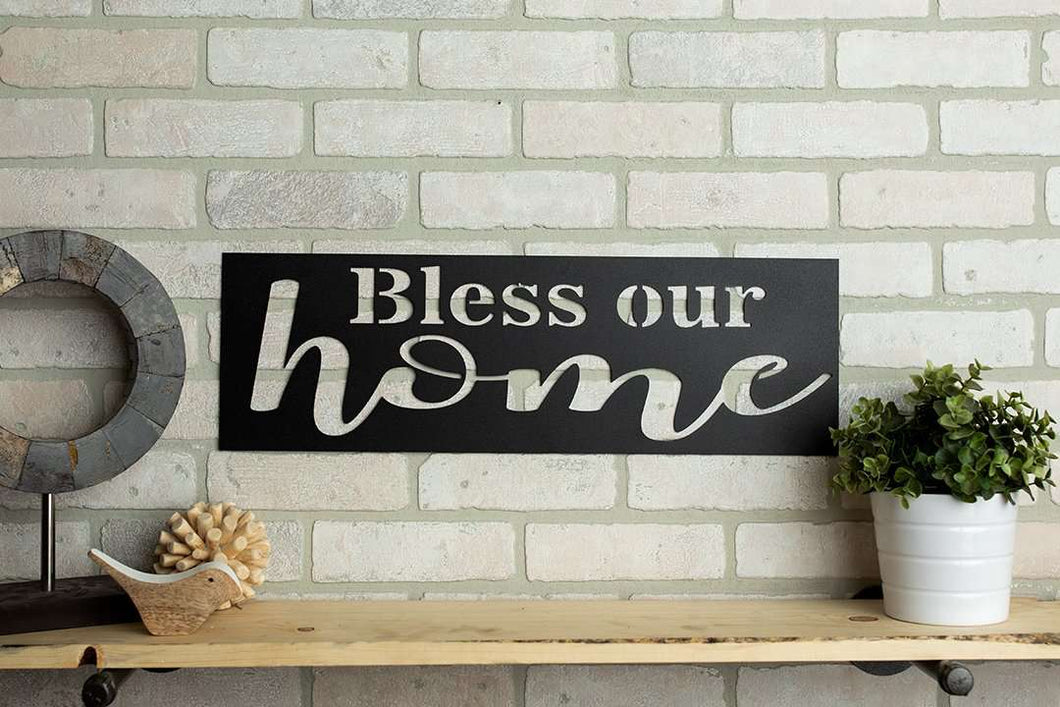 Bless Our Home Metal Sign