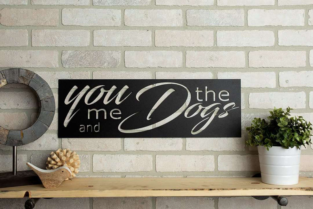 You, Me, And The Dogs Rectangle Metal Home Décor
