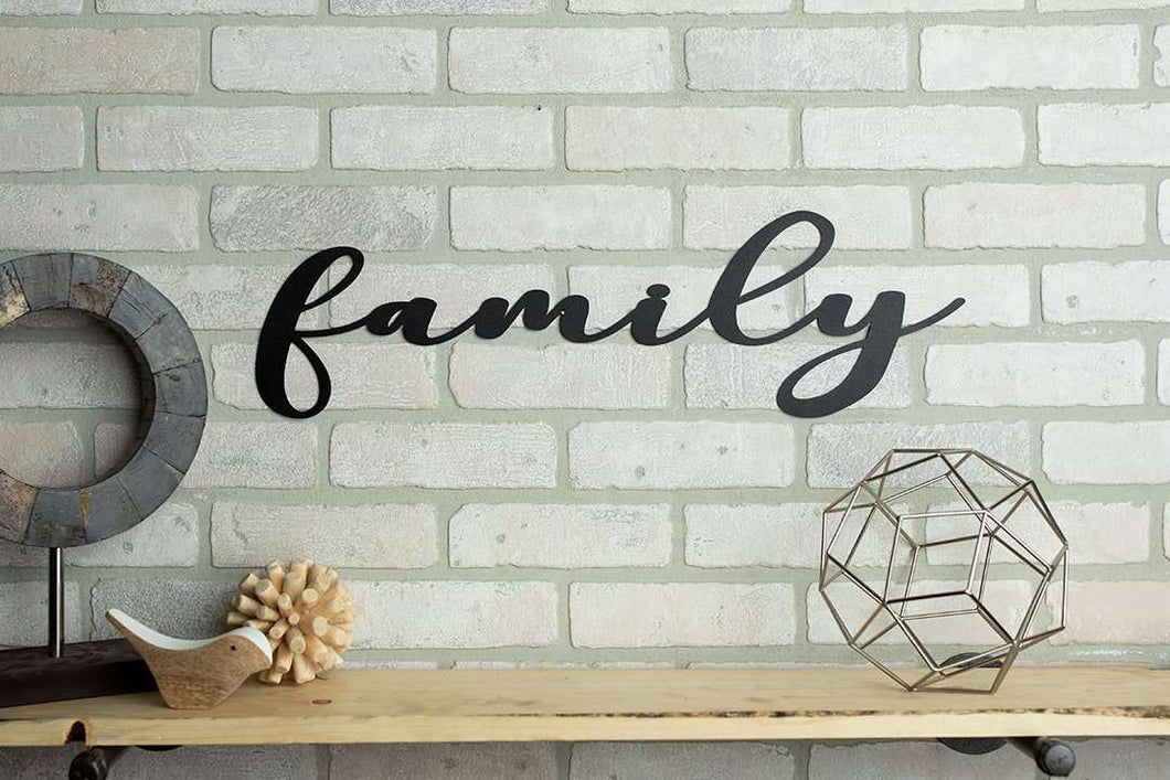 Family Word Metal Sign