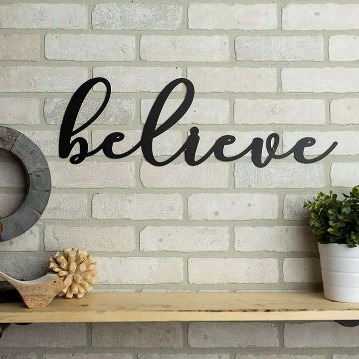 Believe Word Metal Sign Home Decor