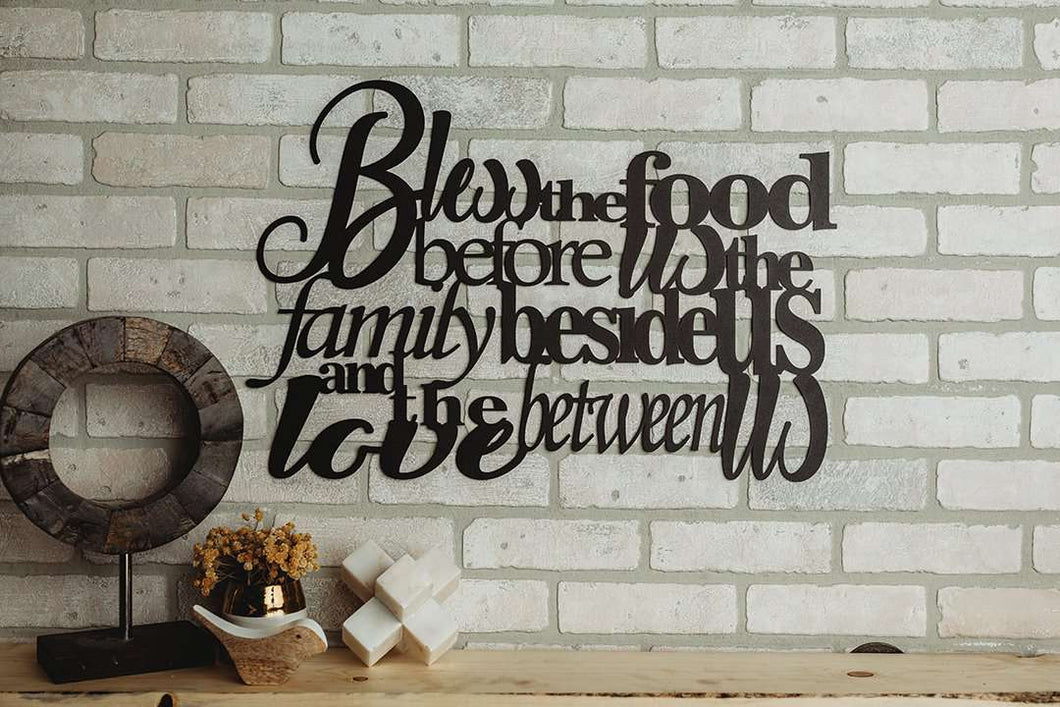 Bless the Food Before Us Metal Wall Art