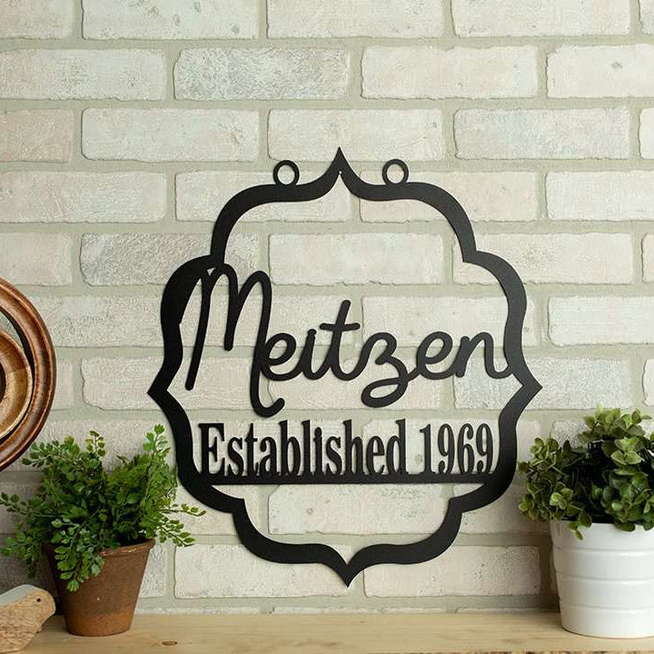 Custom Wedding Anniversary Metal Art Monogram