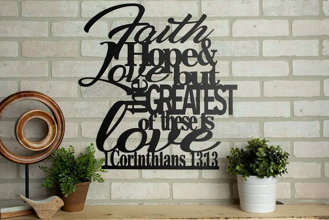 1 Corinthians 13:13 Faith Hope And Love Bible Verse Decor