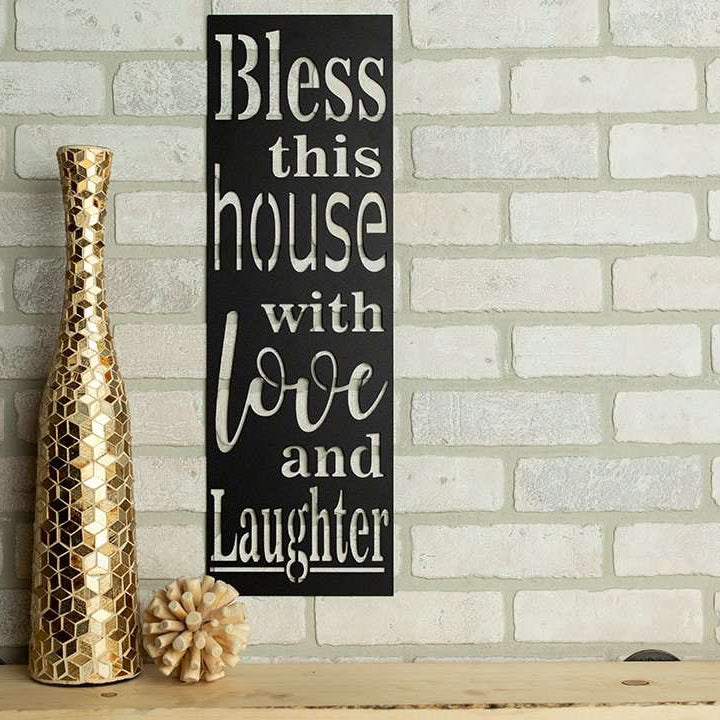 Bless This House With Love And Laughter Metal Sign
