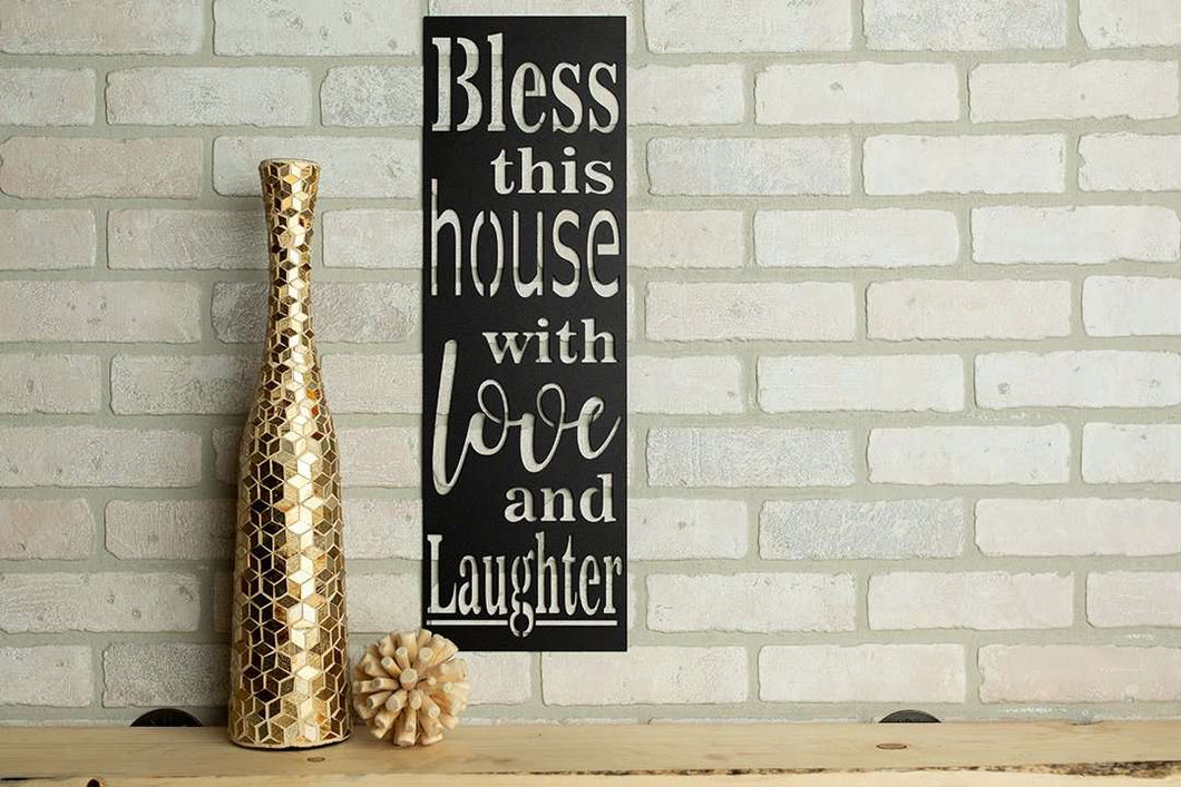 Bless This House With Love And Laughter Metal Sign