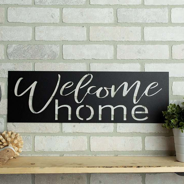 Welcome Home Rectangle Metal Sign