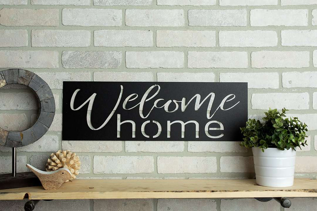 Welcome Home Rectangle Metal Sign