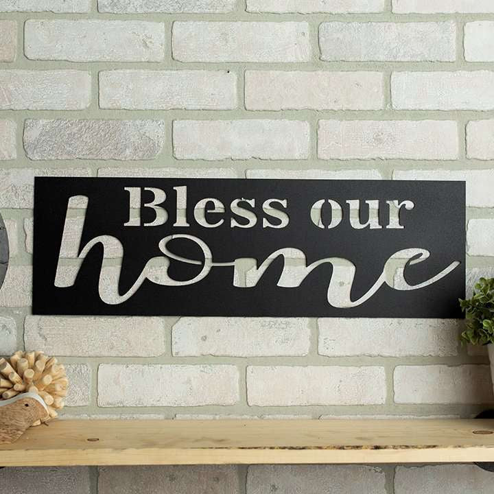 Bless Our Home Metal Sign