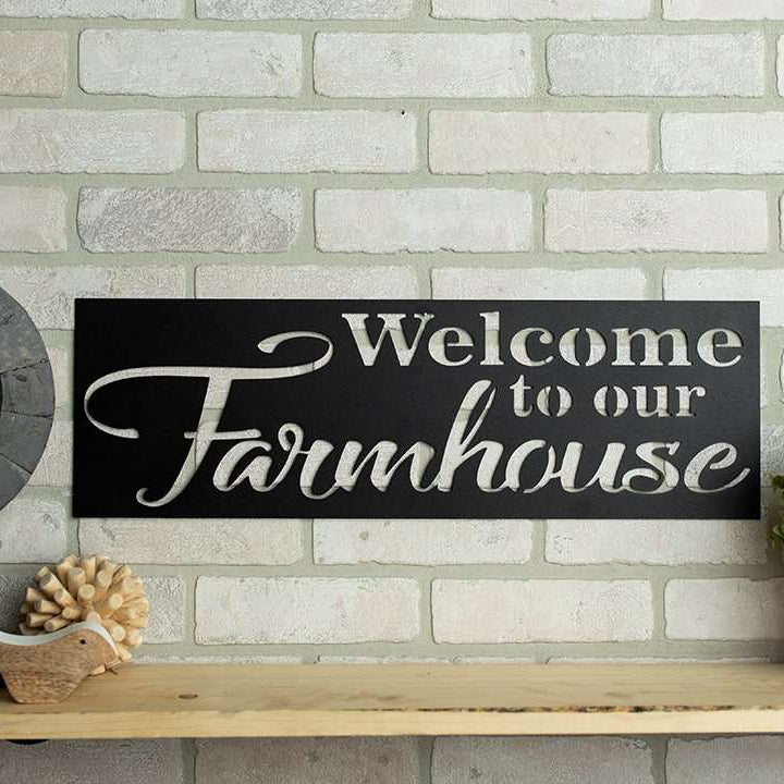 Welcome To Our Farmhouse Rectangle Metal Sign