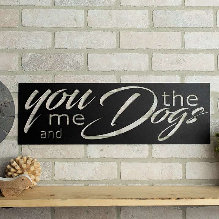 You, Me, And The Dogs Rectangle Metal Home Décor