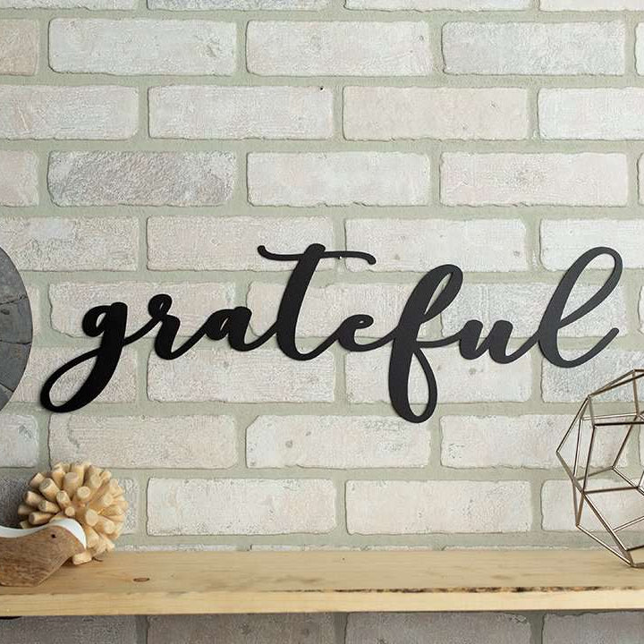 Grateful Word Metal Sign Home Décor