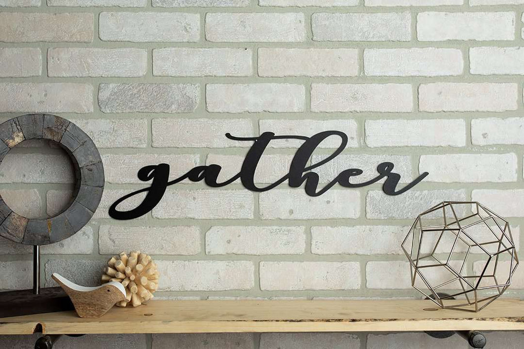 Gather Word Metal Sign