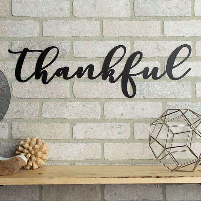 Thankful Word Metal Sign