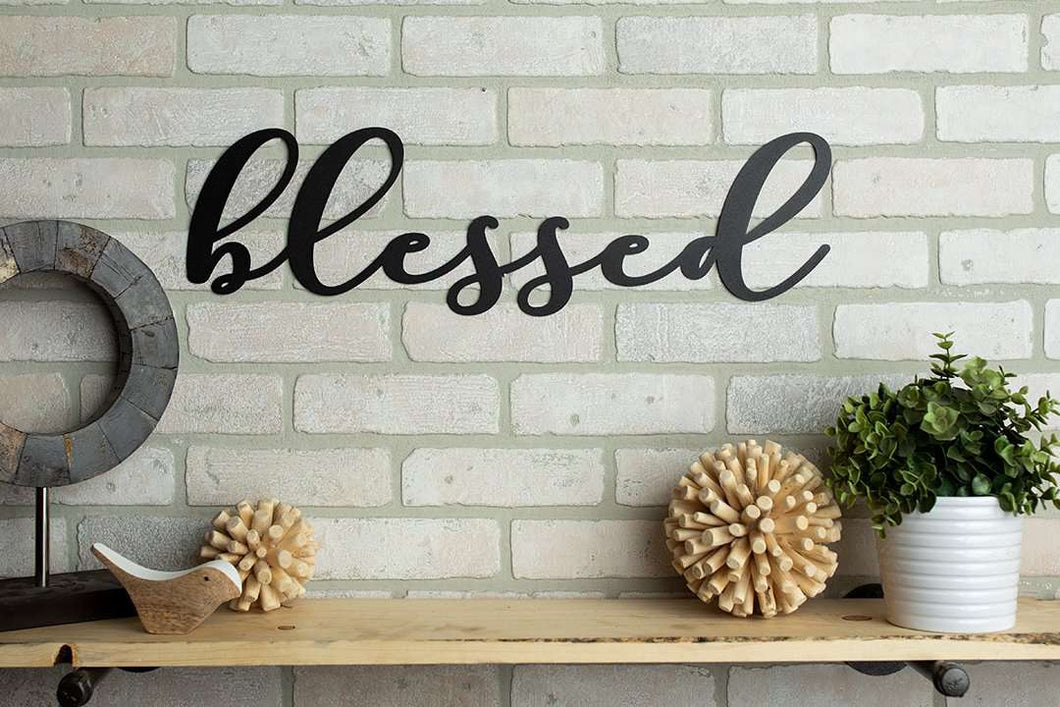 Blessed Word Metal Sign