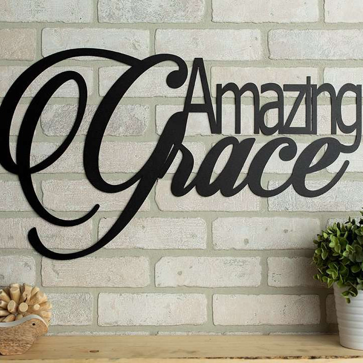 Amazing Grace Metal Home Decor Sign