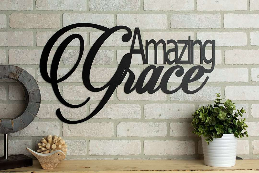 Amazing Grace Metal Home Decor Sign