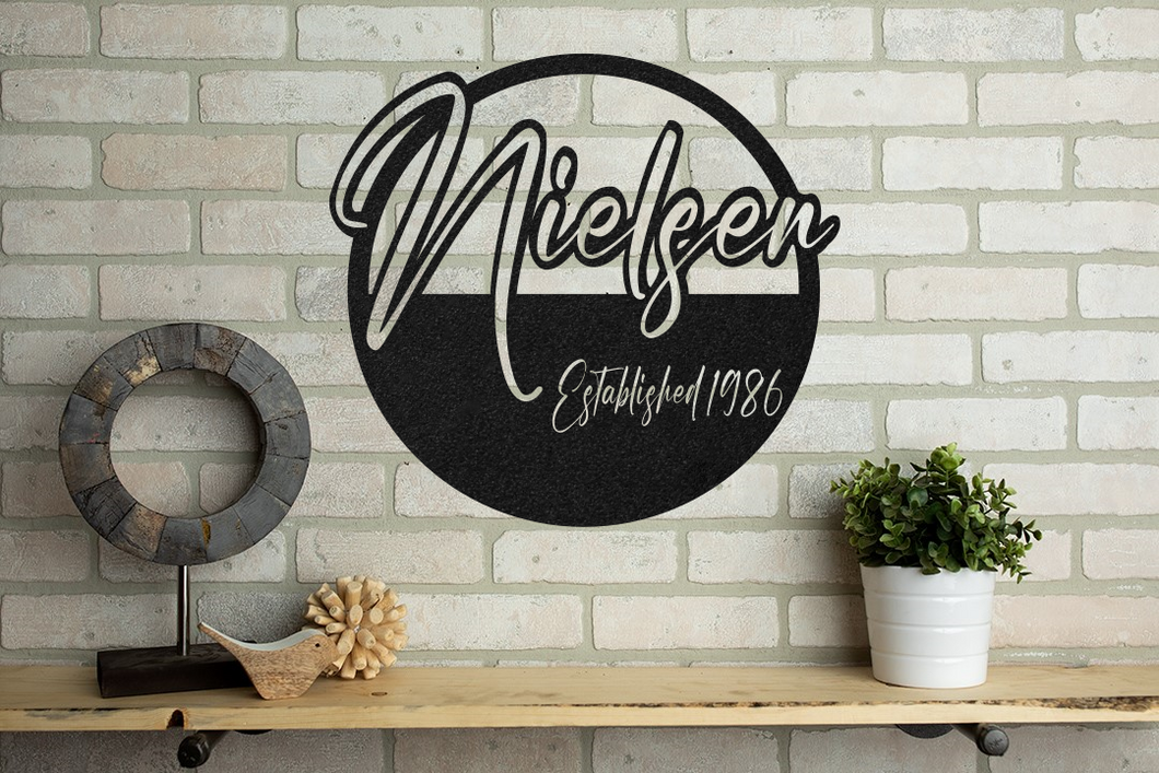 Custom Wedding Anniversary Metal Art Monogram