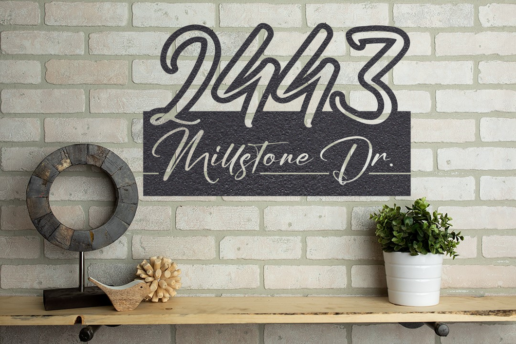 Custom House Address NAME Metal Art Monogram Design 1