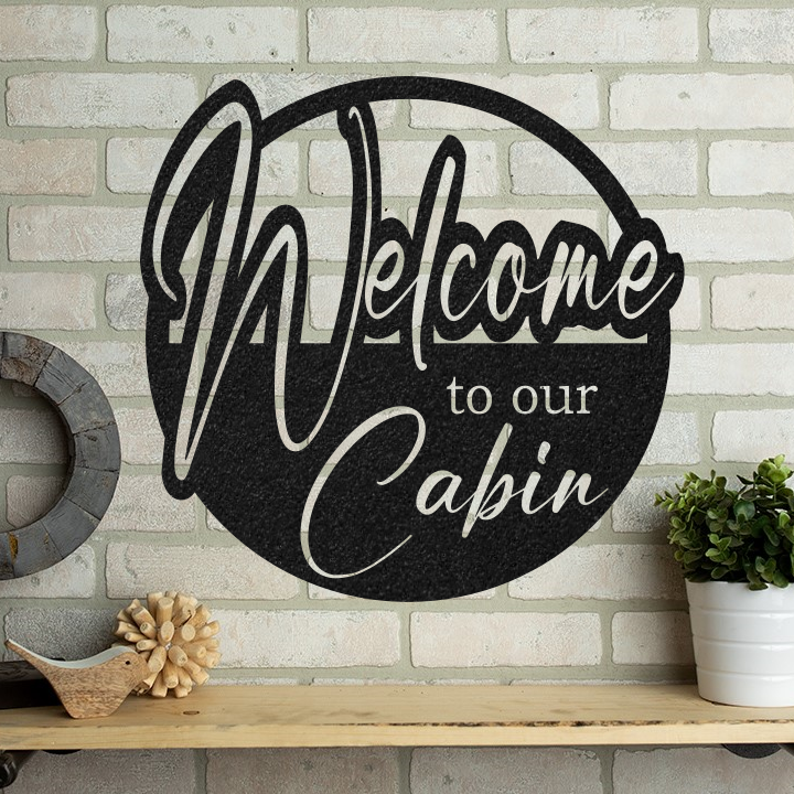 Welcome To Our Cabin Metal Wall Decor