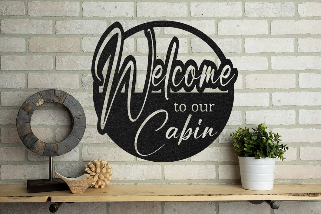 Welcome To Our Cabin Metal Wall Decor