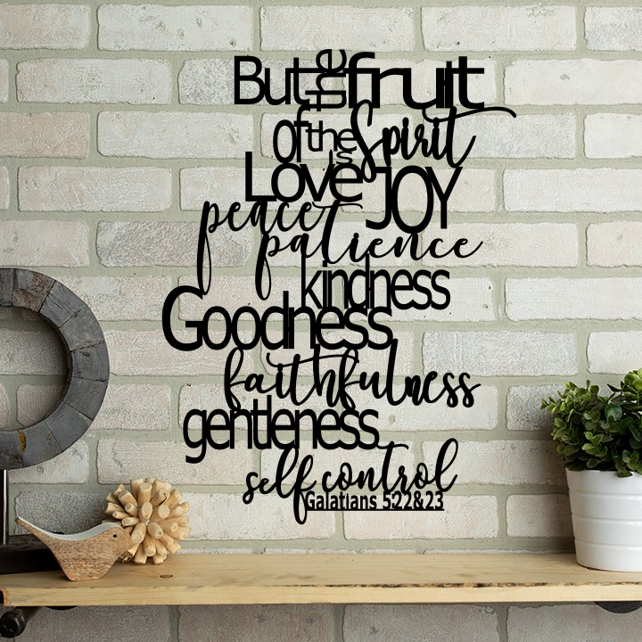 Fruit of the Spirit Wall Art Metal Sign Galatians 5:22-5:23 Bible Verse Wall Art Christian Scripture