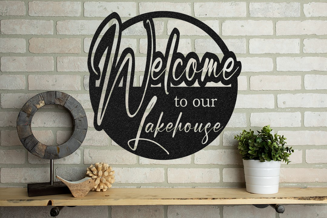 Welcome To Our Lake House Metal Wall Decor