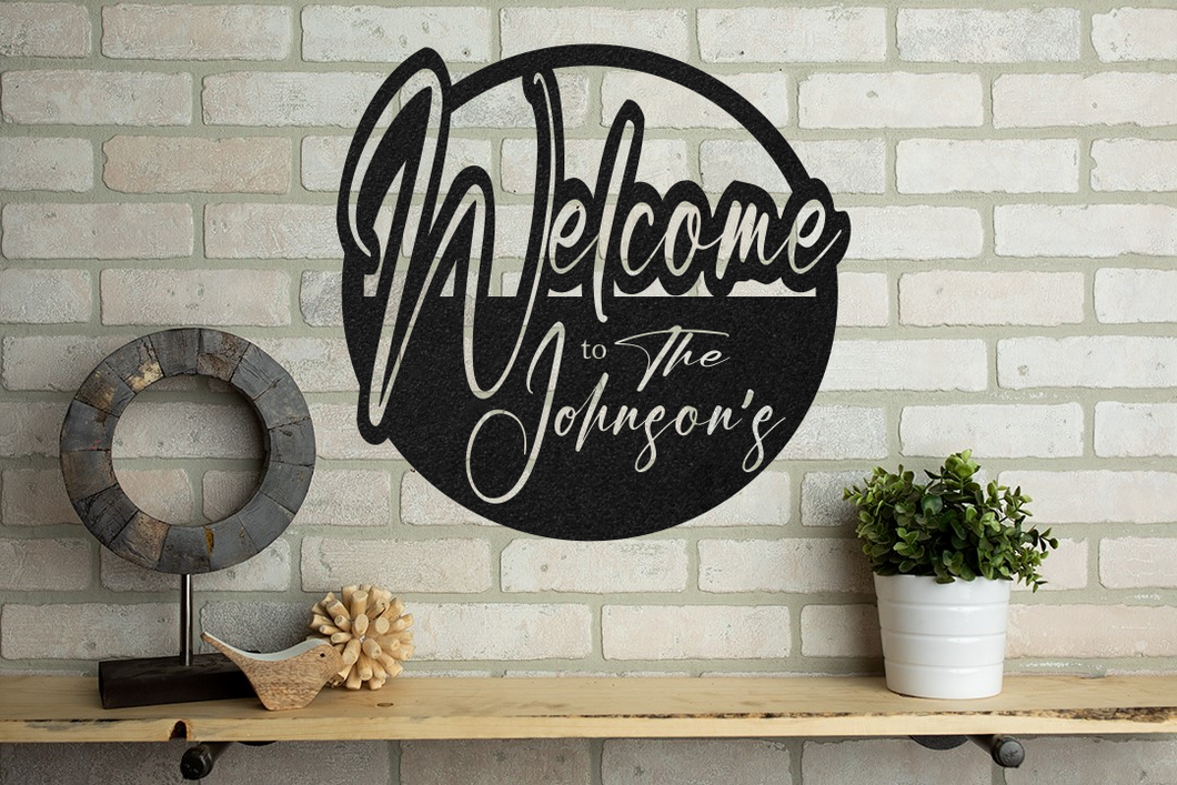 Custom-Welcome To LAST NAME Home Decor Sign